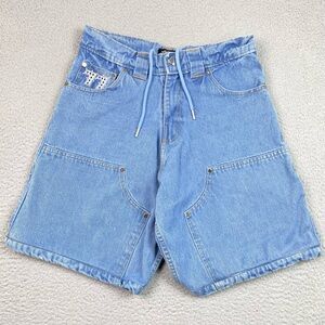 Men's Size S Double Knee Carpenter Jean Shorts Jorts Y2K Denim Small Seven Seven